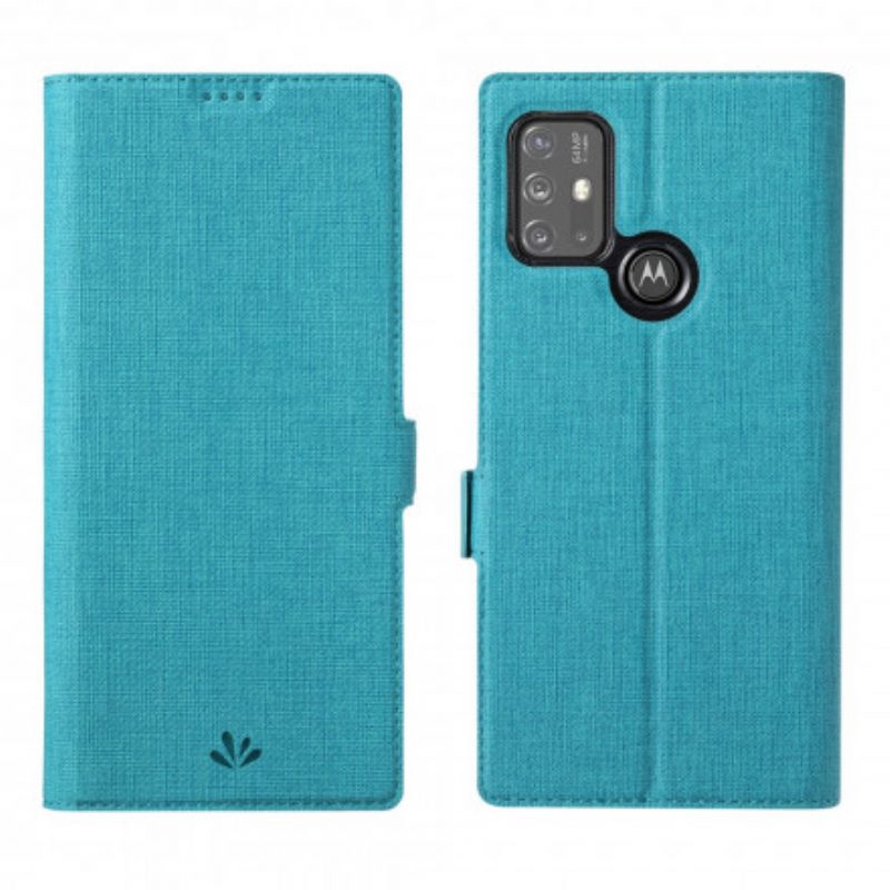 Folio Cover Moto G30 / G10 Custodia in pelle Tessuto Vili Dmk
