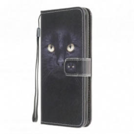 Folio Cover Moto G30 / G10 Strappy Occhi Di Gatto Nero