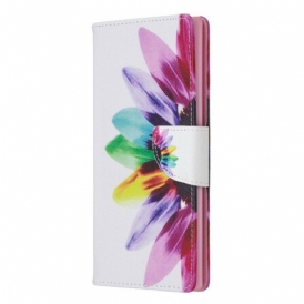 Custodia in pelle Samsung Galaxy Note 10 Plus Fiore Dell'acquerello