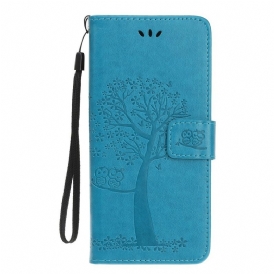 Custodia in pelle Samsung Galaxy Note 10 Plus Perizoma Albero E Gufi