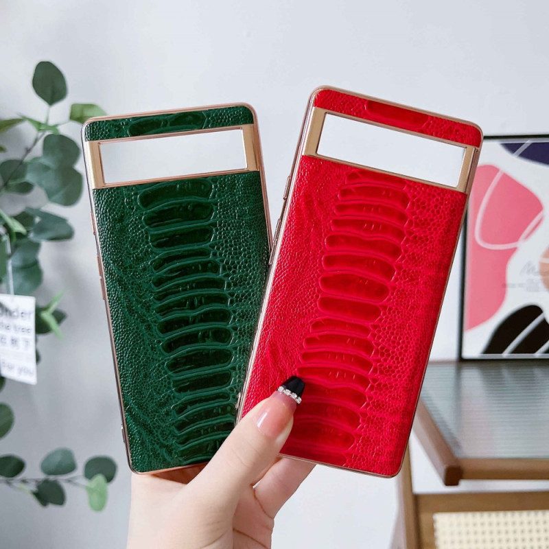 Cover Google Pixel 7 Stile Di Struzzo In Vera Pelle