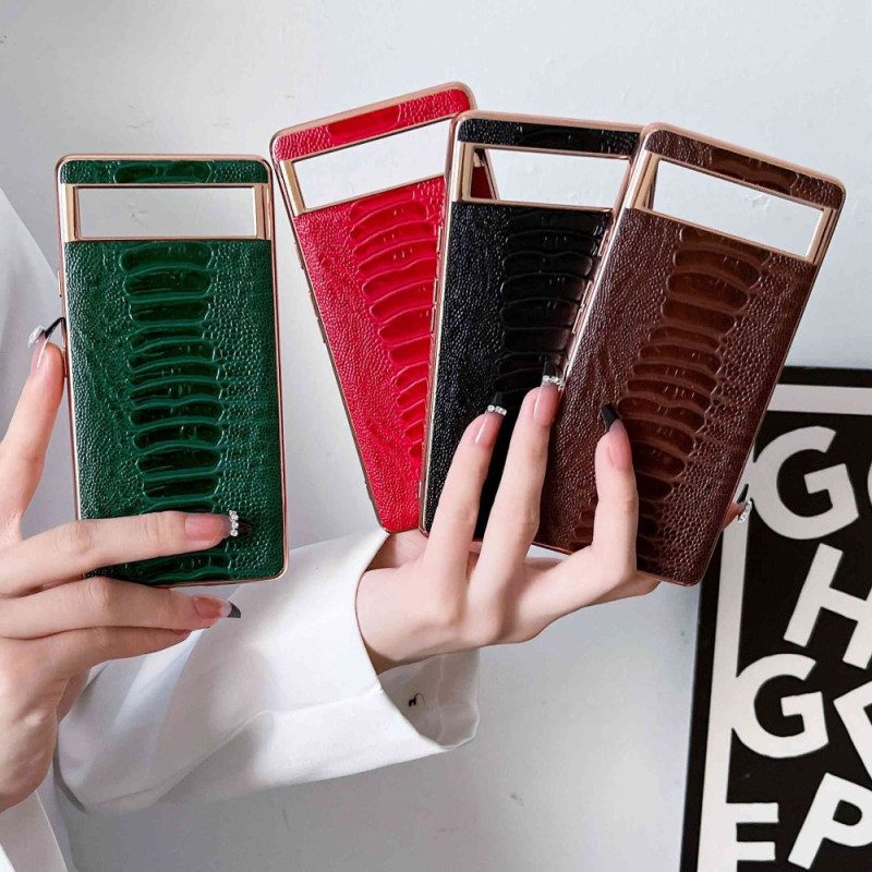 Cover Google Pixel 7 Stile Di Struzzo In Vera Pelle