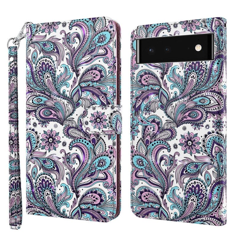 Custodia A Portafoglio Google Pixel 7 Paisley