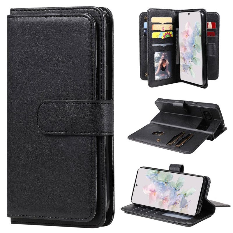 Custodia A Portafoglio Google Pixel 7 Porta Carte Multifunzionale Da 10 Carte