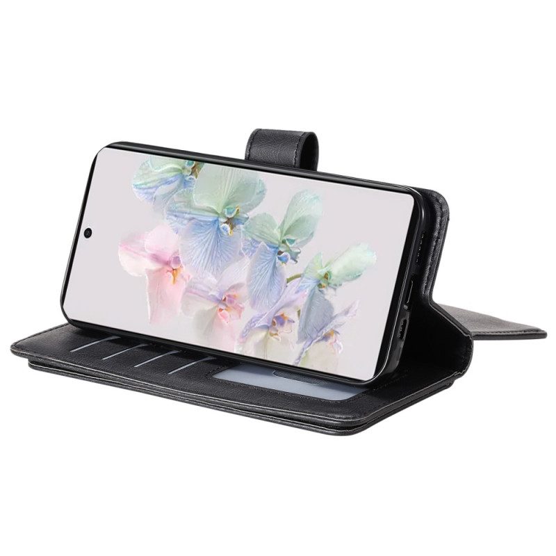 Custodia A Portafoglio Google Pixel 7 Porta Carte Multifunzionale Da 10 Carte