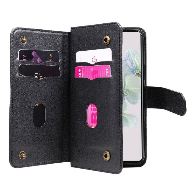 Custodia A Portafoglio Google Pixel 7 Porta Carte Multifunzionale Da 10 Carte