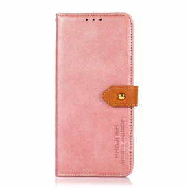 Custodia in pelle Google Pixel 7 Chiusura Dorata Bicolore Khazneh