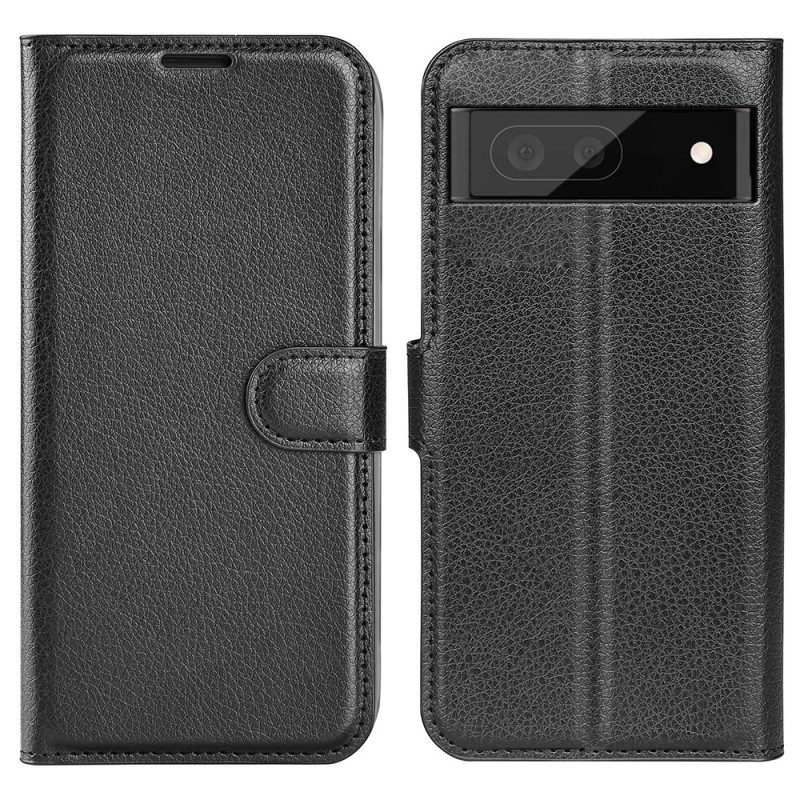 Custodia in pelle Google Pixel 7 Classica Ecopelle Litchi
