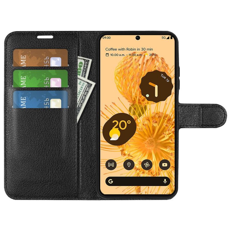 Custodia in pelle Google Pixel 7 Classica Ecopelle Litchi
