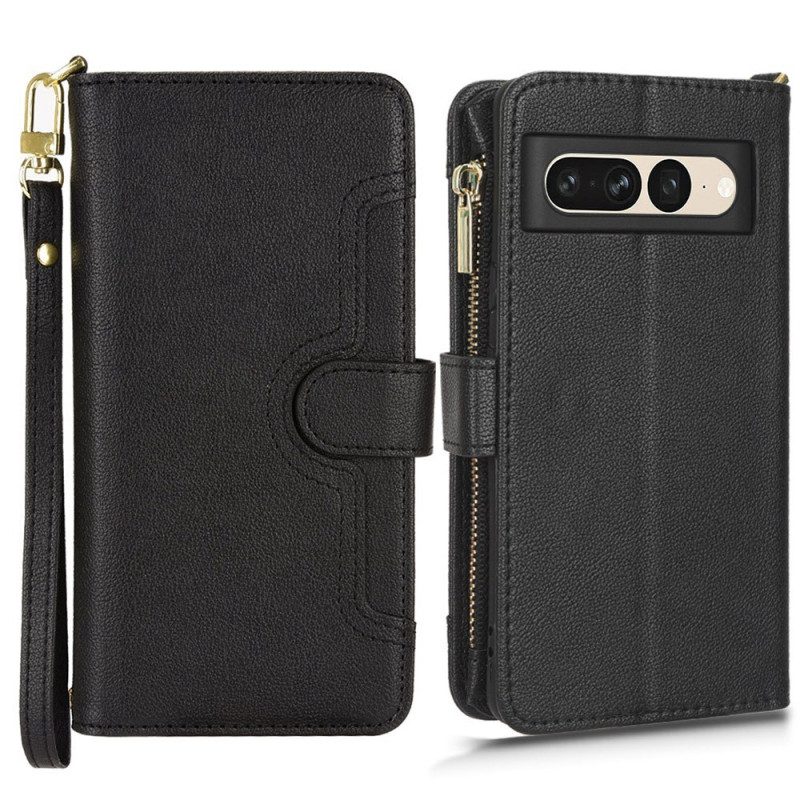 Custodia in pelle Google Pixel 7 Ecopelle Con Cordino E Tracolla