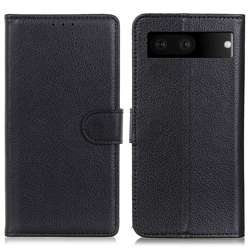 Custodia in pelle Google Pixel 7 Ecopelle Tradizionale Litchi
