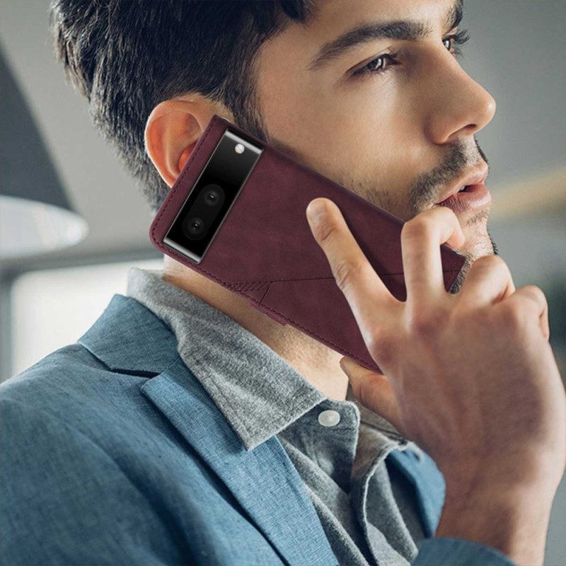 Custodia in pelle Google Pixel 7 Triangoli Di Cinturino