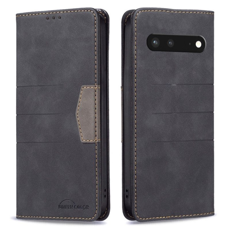 Folio Cover Google Pixel 7 Custodia in pelle Colore Binfen