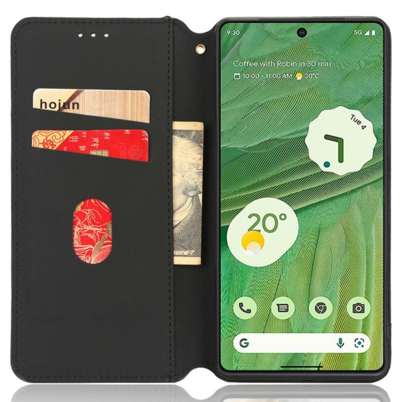 Folio Cover Google Pixel 7 Custodia in pelle Cubi 3d