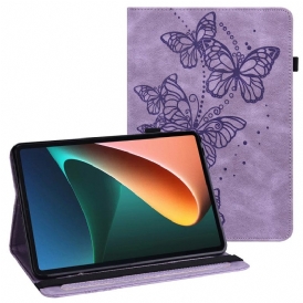 Custodia in pelle Xiaomi Pad 5 Modello Di Farfalle Multifunzionali