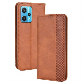 Folio Cover Realme 9 5G Custodia in pelle Effetto Pelle Vintage Stilizzato