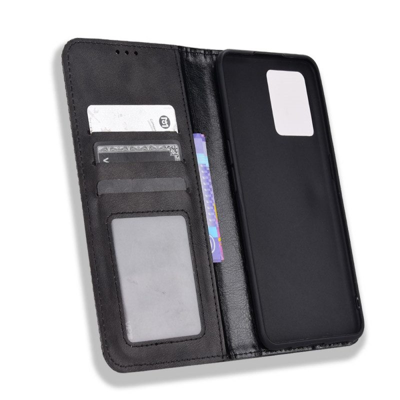 Folio Cover Realme 9 5G Custodia in pelle Effetto Pelle Vintage Stilizzato