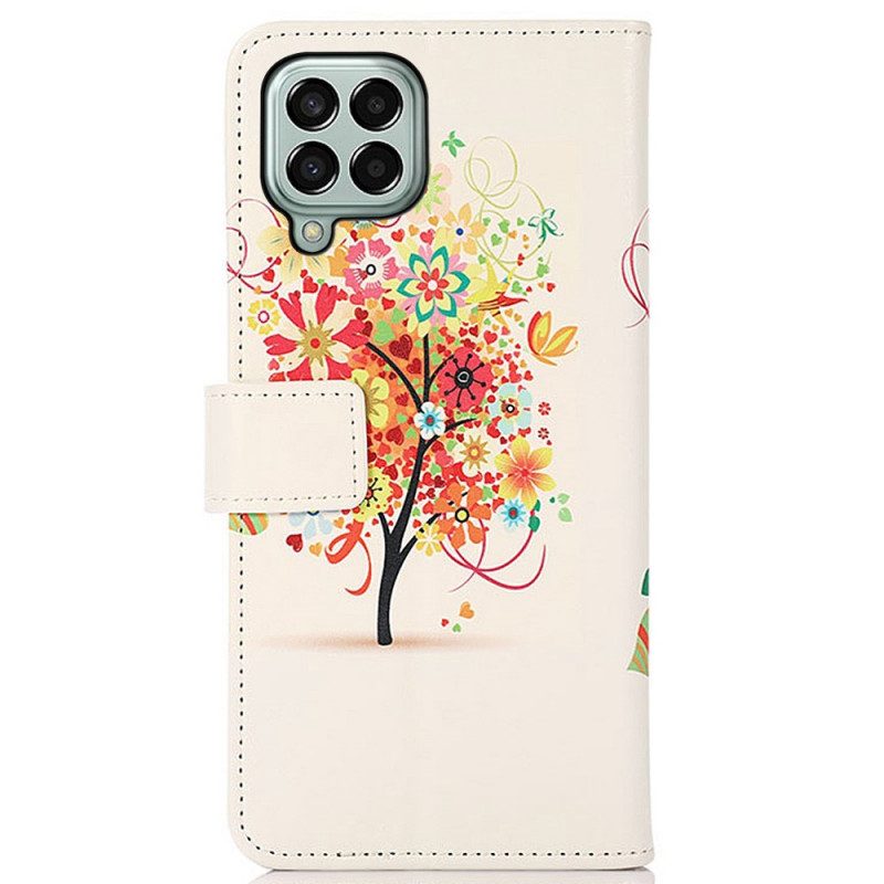 Custodia in pelle Samsung Galaxy M33 5G Albero In Fiore