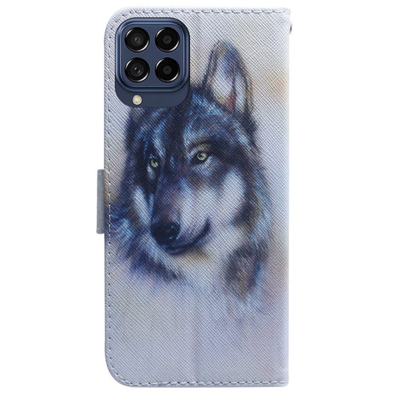 Custodia in pelle Samsung Galaxy M33 5G Cane Dell'acquerello