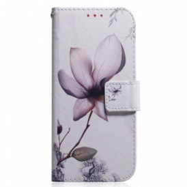 Custodia in pelle Samsung Galaxy M33 5G Fiore Rosa