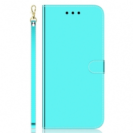 Custodia in pelle Samsung Galaxy M33 5G Specchio E Cordino