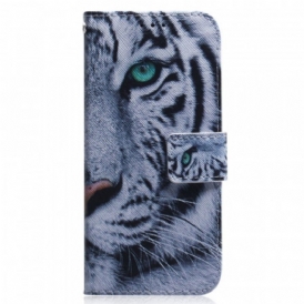 Custodia in pelle Samsung Galaxy M33 5G Tigre Bianca