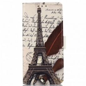 Custodia in pelle Samsung Galaxy M33 5G Torre Eiffel Poetica