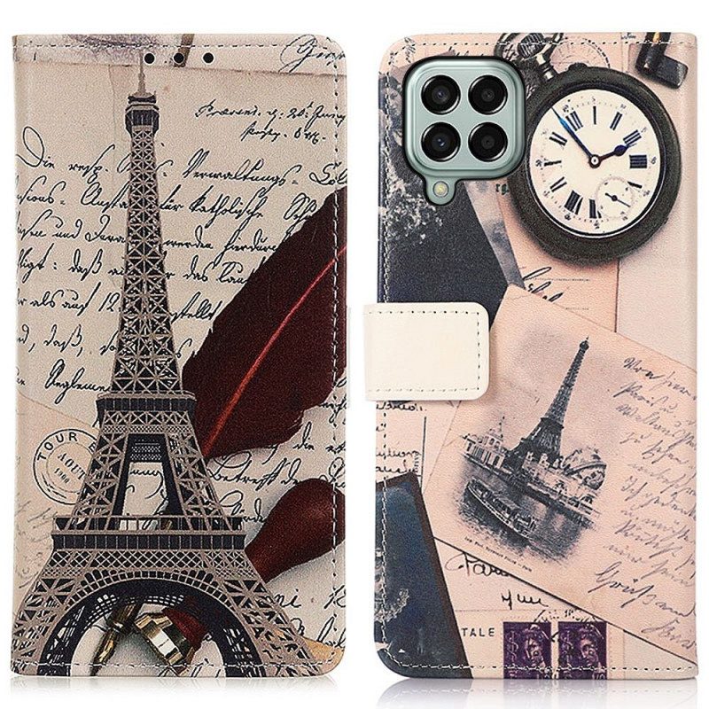 Custodia in pelle Samsung Galaxy M33 5G Torre Eiffel Poetica