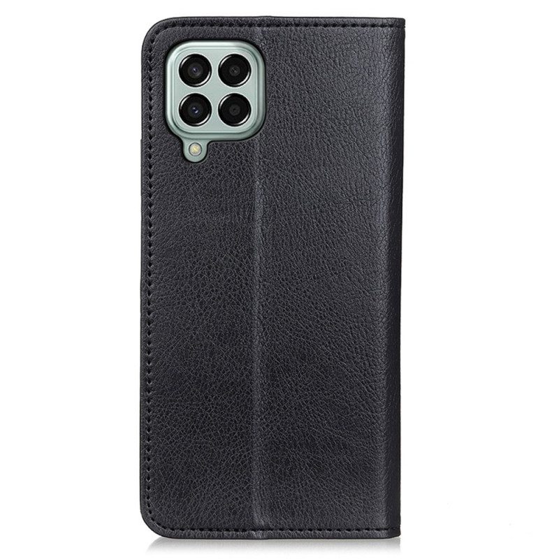 Folio Cover Samsung Galaxy M33 5G Custodia in pelle Crosta Di Cuoio Litchi