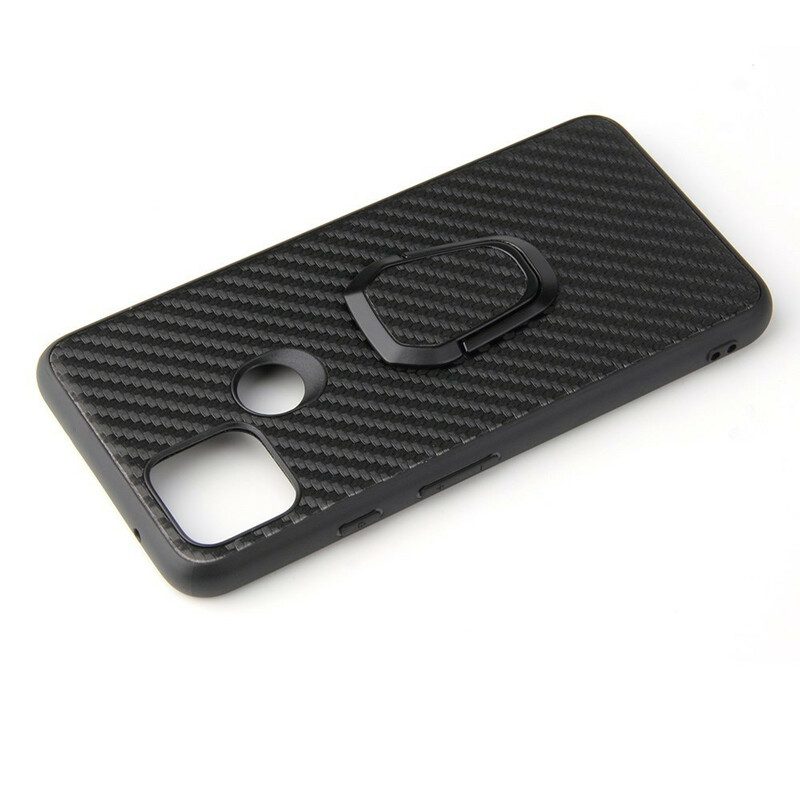 Cover Google Pixel 5 Supporto Anello In Fibra Di Carbonio