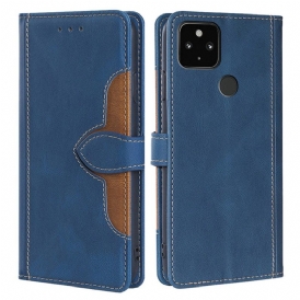 Custodia in pelle Google Pixel 5 Ecopelle Bicolore Elegante
