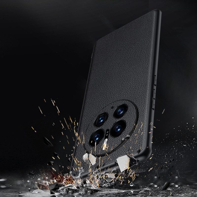 Cover Huawei Mate 50 Pro Vera Pelle Di Litchi