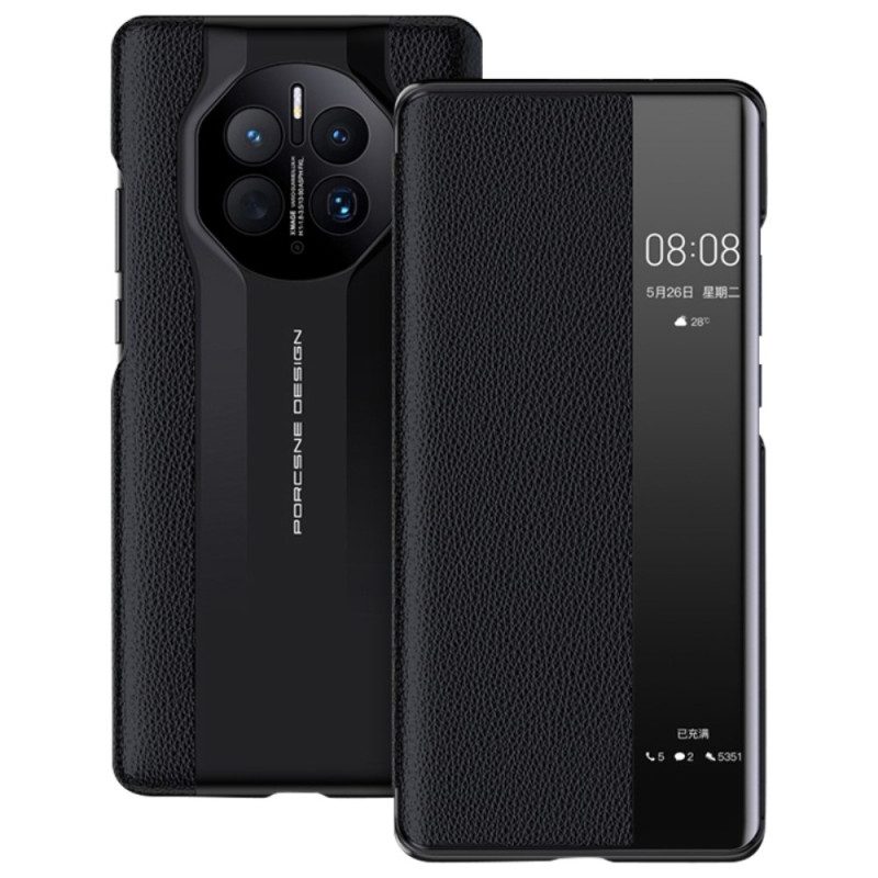 Custodia Huawei Mate 50 Pro Ecopelle Litchi