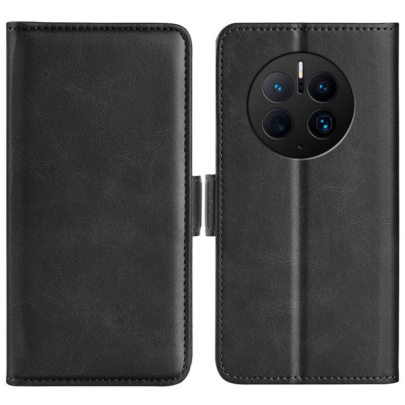 Custodia in pelle Huawei Mate 50 Pro Doppia Chiusura