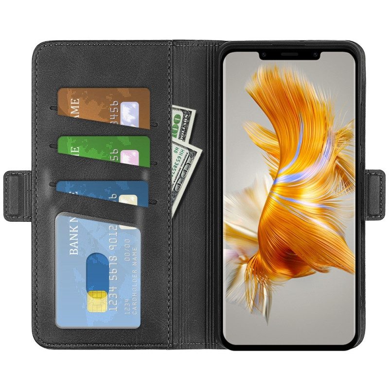 Custodia in pelle Huawei Mate 50 Pro Doppia Chiusura