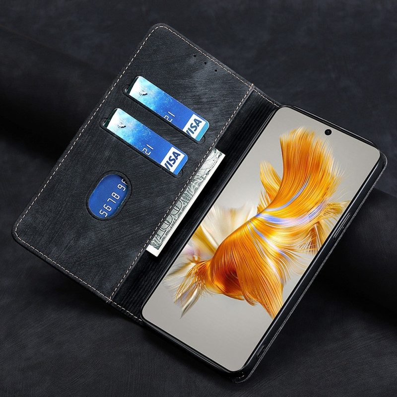 Folio Cover Huawei Mate 50 Pro Custodia in pelle Ecopelle Retrò