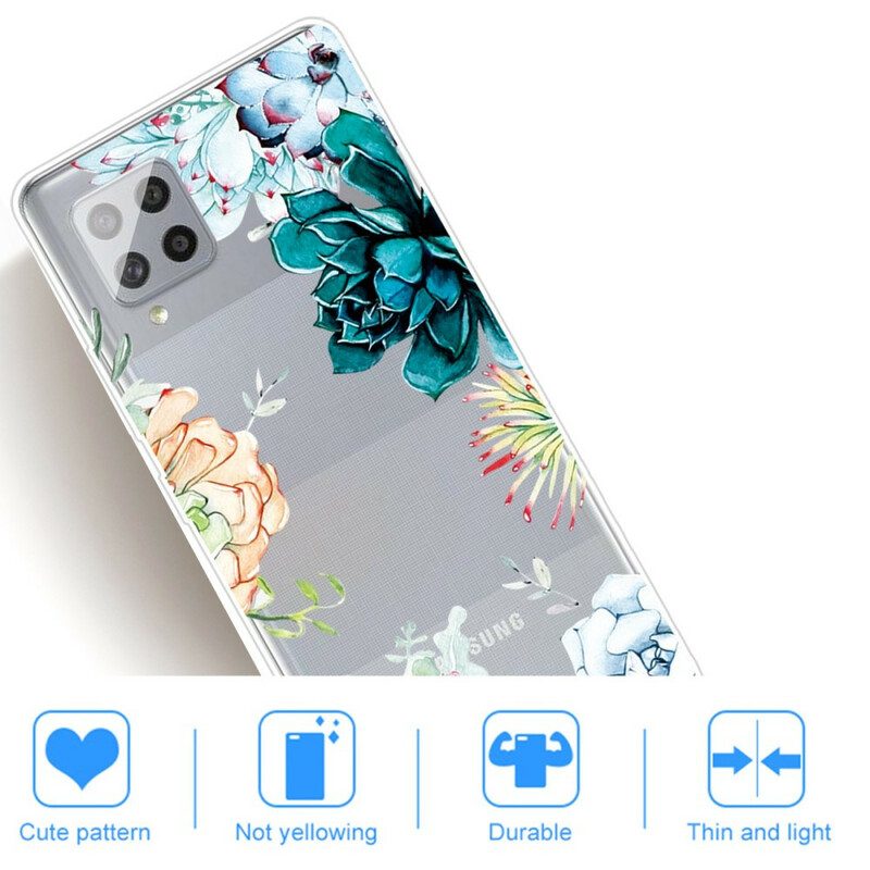 Cover Samsung Galaxy A42 5G Fiori Dell'acquerello Senza Soluzione Di Continuità