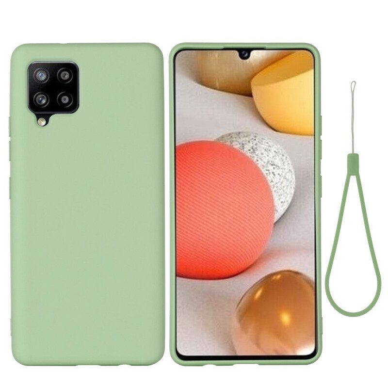 Cover Samsung Galaxy A42 5G Silicone Liquido Con Cordino