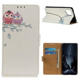 Custodia A Portafoglio Samsung Galaxy A42 5G Paio Di Gufi Sull'albero