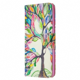 Custodia in pelle Samsung Galaxy A42 5G Albero Colorato
