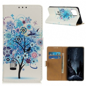 Custodia in pelle Samsung Galaxy A42 5G Albero In Fiore