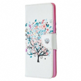 Custodia in pelle Samsung Galaxy A42 5G Albero Fiorito