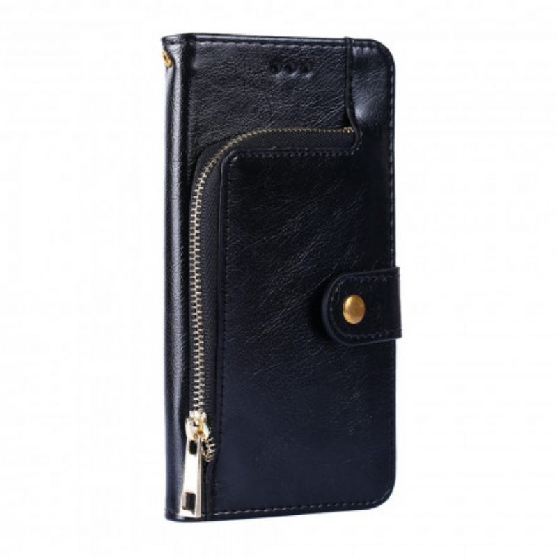 Custodia in pelle Samsung Galaxy A42 5G Borsa Con Cerniera