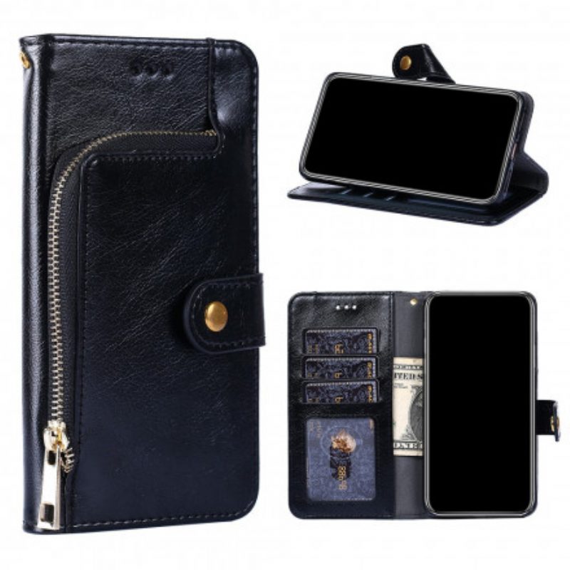 Custodia in pelle Samsung Galaxy A42 5G Borsa Con Cerniera