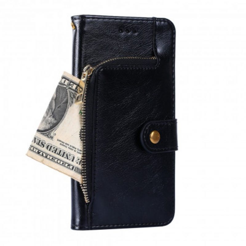 Custodia in pelle Samsung Galaxy A42 5G Borsa Con Cerniera