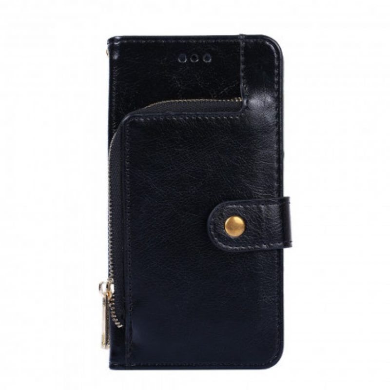 Custodia in pelle Samsung Galaxy A42 5G Borsa Con Cerniera