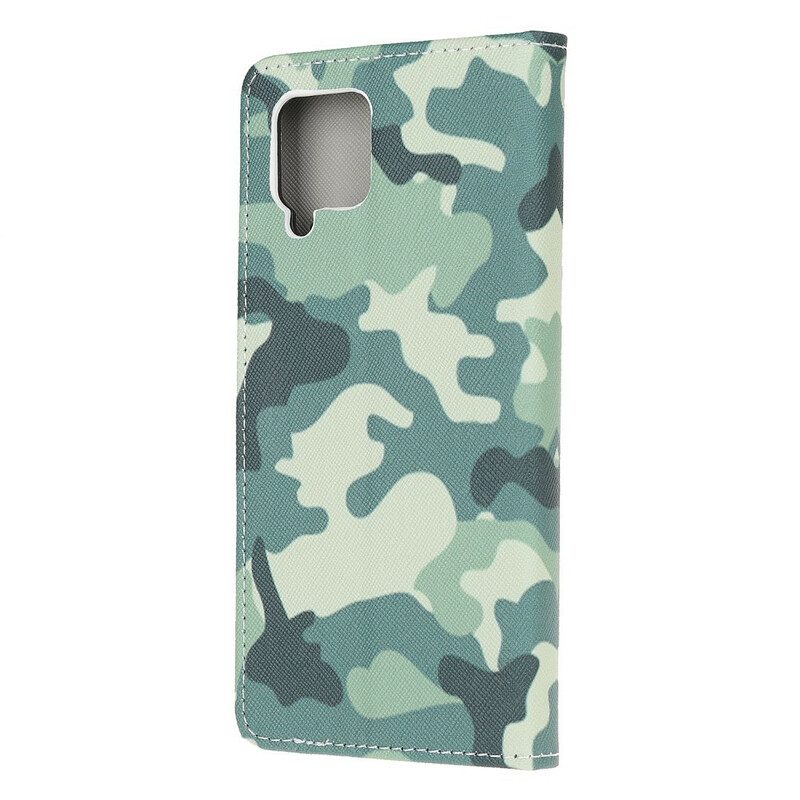 Custodia in pelle Samsung Galaxy A42 5G Camuffamento Militare