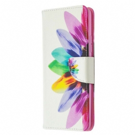 Custodia in pelle Samsung Galaxy A42 5G Fiore Dell'acquerello