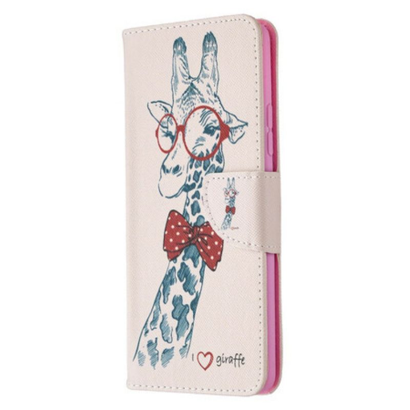 Custodia in pelle Samsung Galaxy A42 5G Giraffa Intelligente