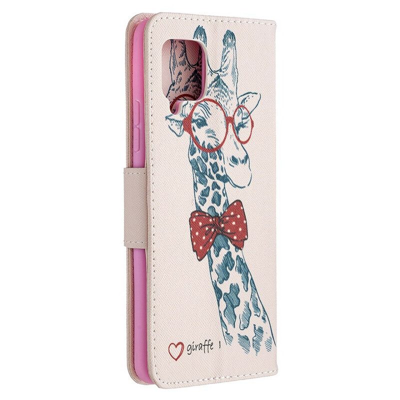 Custodia in pelle Samsung Galaxy A42 5G Giraffa Intelligente